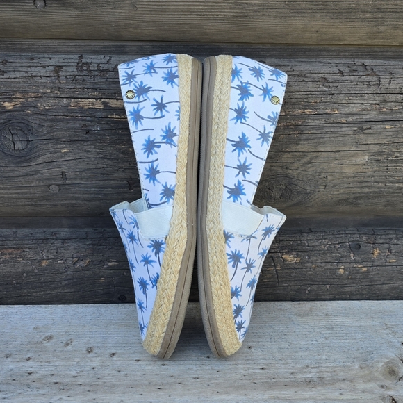 Bass Jenny Coastal Preppy Palm Tree Espadrille Comfort Flats 8M - Picture 9 of 11